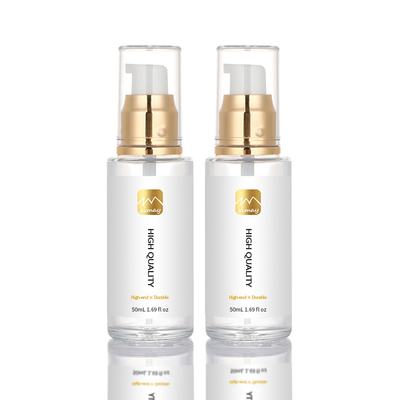 50 ml Szklane Luksusowe Matowe Puste Kosmetyki Serum Balsam do Włosów Pojemniki Z Luksusowym Złotym Topem