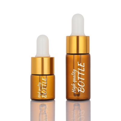 Matowa 5 ml 10 ml Pusta butelka kosmetyczna Bursztynowy zakraplacz Okrągła butelka na serum do twarzy