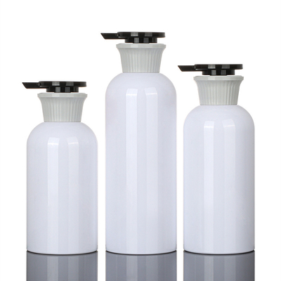 400 ml pustych pojemników Okrągły balsam Plastikowy szampon PET i odżywka Butelka z pompką bezpowietrzną