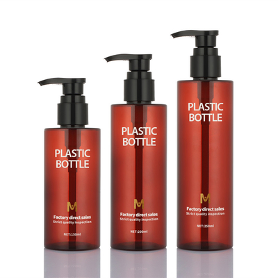 Okrągły bursztynowy szampon do butelek opryskiwacz z pompką 150 ml 200 ml 250 ml do żelu pod prysznic