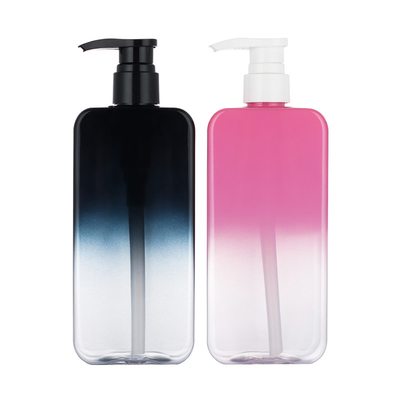 500 ml pusta przezroczysta butelka na balsam kosmetyczny z pompą bezpowietrzną Gradient Pink Black