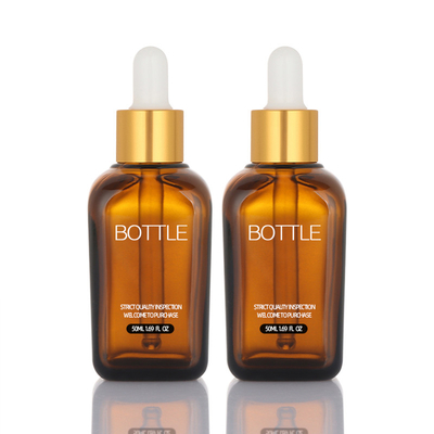 50 ml zakraplacz Pusty pojemnik na serum Kosmetyczny olejek do włosów Niestandardowe logo Szklana butelka na serum