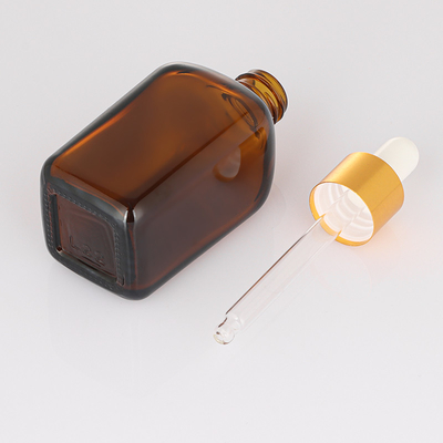 50 ml zakraplacz Pusty pojemnik na serum Kosmetyczny olejek do włosów Niestandardowe logo Szklana butelka na serum