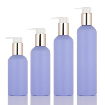 Przyjazny dla środowiska PET 150 ml 200 ml 250 ml 8 uncji w nowym stylu matowy fioletowy balsam do mycia ciała żel pod prysznic złota butelka z pompką