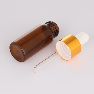 Matowa 5 ml 10 ml Pusta butelka kosmetyczna Bursztynowy zakraplacz Okrągła butelka na serum do twarzy