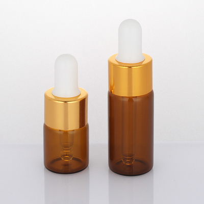 Matowa 5 ml 10 ml Pusta butelka kosmetyczna Bursztynowy zakraplacz Okrągła butelka na serum do twarzy