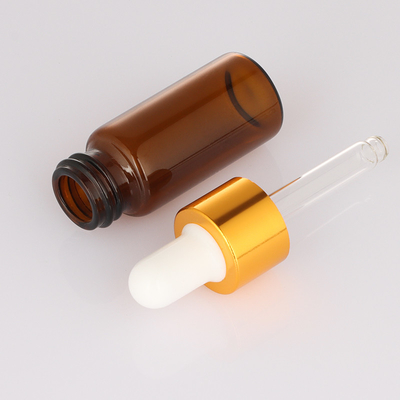 Matowa 5 ml 10 ml Pusta butelka kosmetyczna Bursztynowy zakraplacz Okrągła butelka na serum do twarzy