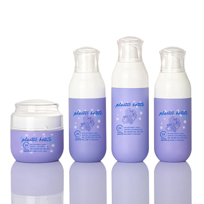 Fioletowy 4 Oz PET Matte Plastic Serum Lotion Drobna mgiełka Butelka z rozpylaczem 2 Oz Krem do twarzy Zestaw kosmetycznych słoików