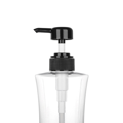 Przezroczysta cylindryczna okrągła kosmetyczna butelka na balsam 400 ml 600 ml czarna pompa