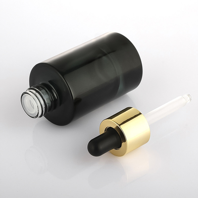 Ekologiczne puste plastiki luksusowe czarne 30 ml butelka z zakraplaczem z olejkiem do włosów z serum do włosów