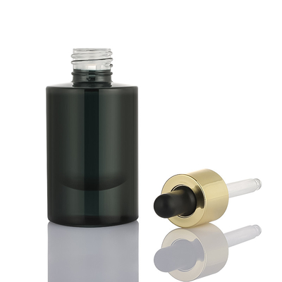 30 ml Czarne matowe szkło Okrągły nowoczesny nowatorski design Opakowania kosmetyczne Serum Essential Oil Butelka z zakraplaczem 1 uncja