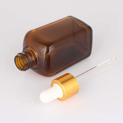 Dostosuj butelkę z zakraplaczem do włosów wielokrotnego napełniania Kwadratowy materiał szklany 50 ml