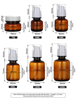 Zestawy opakowań kosmetycznych PET 90ml 130ml 160ml Recykling szczelny