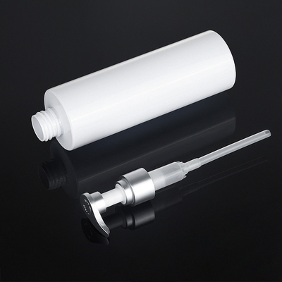 PET Biały okrągły żel pod prysznic 200 ml 500 ml Silver Top Serum Odżywka Plastikowa pompka do szamponu Butelka do pakowania produktów do pielęgnacji skóry