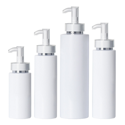 Luksusowy 250ml 500ml Biały okrągły pusty odżywka Żel pod prysznic Opakowania z tworzywa sztucznego Złota butelka szamponu Hdpe