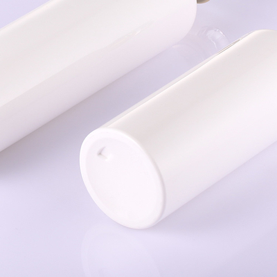 Wysokiej jakości PET Okrągły Biały Unilever Puste Airless Opakowania Kosmetyczne Plastikowe Balsam Butelki Szampon Z Diamentową Nasadką