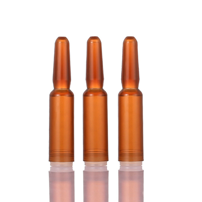 Bursztynowe plastikowe fiolki z serum, ampułka do esencji kosmetycznej o pojemności 1 ml