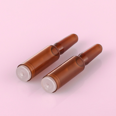 Bursztynowe plastikowe fiolki z serum, ampułka do esencji kosmetycznej o pojemności 1 ml